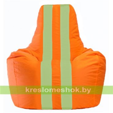 Кресло-мешок Спортинг С1.1-215 (основа оранжевая, вставка салатовая)