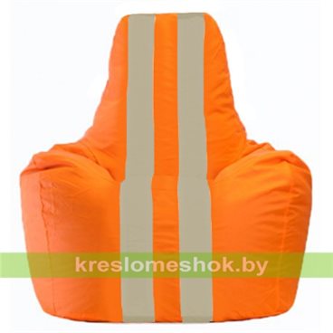 Кресло-мешок Спортинг С1.1-207 (основа оранжевая, вставка бежевая)