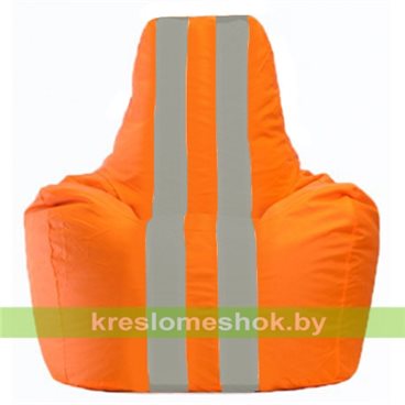 Кресло-мешок Спортинг С1.1-214 (основа оранжевая, вставка серая)