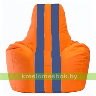 Кресло-мешок Спортинг С1.1-213 (основа оранжевая, вставка синяя)