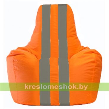 Кресло-мешок Спортинг С1.1-210 (основа оранжевая, вставка серая тёмная)