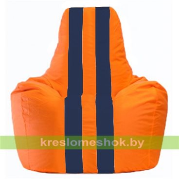 Кресло-мешок Спортинг С1.1-209 (основа оранжевая, вставка синяя тёмная)