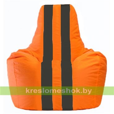 Кресло-мешок Спортинг С1.1-600 (основа оранжевая, вставка чёрная)