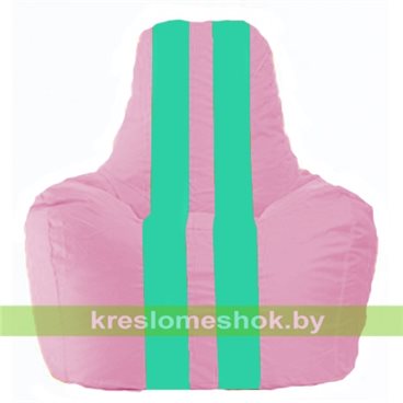 Кресло мешок Спортинг С1.1-204 (основа розовая, вставка бирюзовая)