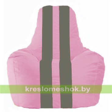 Кресло-мешок Спортинг С1.1-187 (основа розовая, вставка серая тёмная)