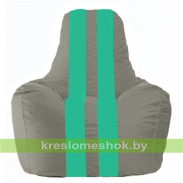 Кресло-мешок Спортинг С1.1-335 (основа серая, вставка бирюзовая)