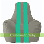 Кресло-мешок Спортинг серый - бирюзовый С1.1-335