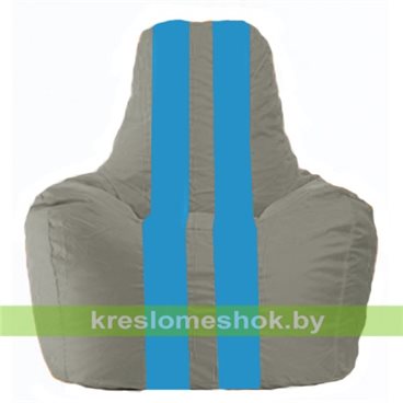 Кресло мешок Спортинг С1.1-337 (основа серая, вставка голубая)