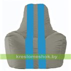 Кресло-мешок Спортинг серый - голубой С1.1-337