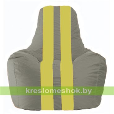 Кресло-мешок Спортинг С1.1-338 (основа серая, вставка жёлтая)