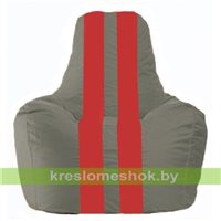 Кресло-мешок Спортинг серый - красный С1.1-332