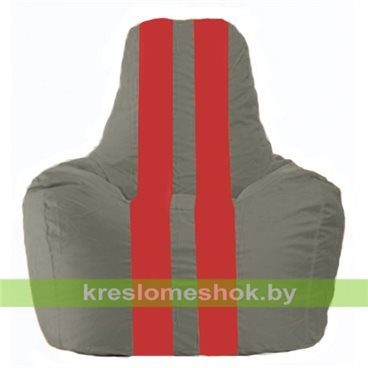 Кресло мешок Спортинг С1.1-332 (основа серая, вставка красная)