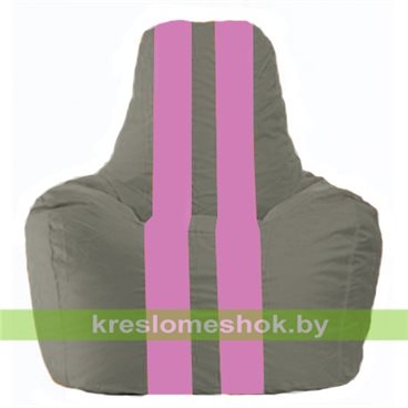 Кресло-мешок Спортинг С1.1-333 (основа серая, вставка розовая)