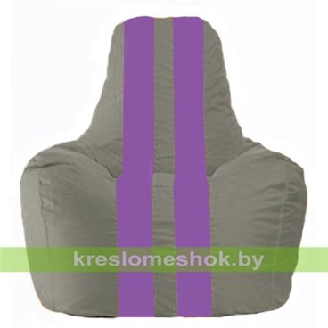 Кресло-мешок Спортинг С1.1-346 (основа серая, вставка сиреневая)