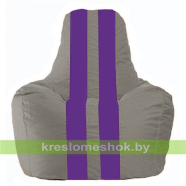 Кресло-мешок Спортинг С1.1-352 (основа серая, вставка фиолетовая)