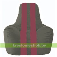 Кресло-мешок Спортинг тёмно-серый - бордовый С1.1-358