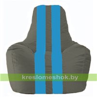 Кресло-мешок Спортинг тёмно-серый - голубой С1.1-359