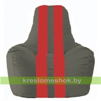 Кресло-мешок Спортинг тёмно-серый - красный С1.1-362