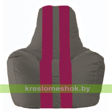 Кресло-мешок Спортинг С1.1-371 (основа серая тёмная, вставка фуксия)