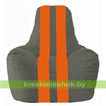 Кресло-мешок Спортинг С1.1-363 (основа серая тёмная, вставка оранжевая)