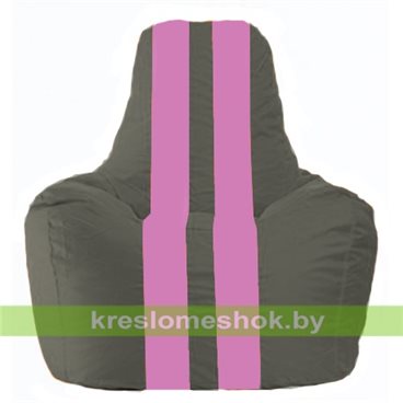 Кресло-мешок Спортинг С1.1-364 (основа серая тёмная, вставка розовая)