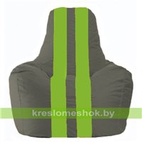 Кресло-мешок Спортинг тёмно-серый - салатовый С1.1-356