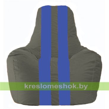Кресло-мешок Спортинг С1.1-367 (основа серая тёмная, вставка синяя)