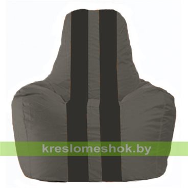 Кресло-мешок Спортинг С1.1-375 (основа серая тёмная, вставка чёрная)