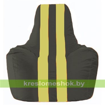 Кресло-мешок Спортинг С1.1-396 (основа чёрная, вставка жёлтая)