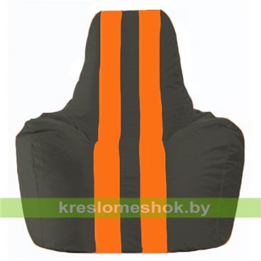 Кресло-мешок Спортинг С1.1-400 (основа чёрная, вставка оранжевая)