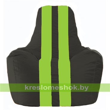 Кресло-мешок Спортинг С1.1-466 (основа чёрная, вставка салатовая)