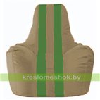 Кресло мешок Спортинг бежевый - зелёный С1.1-94