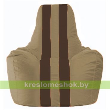 Кресло мешок Спортинг С1.1-93 (основа бежевая тёмная, вставка коричневая) 