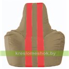 Кресло мешок Спортинг бежевый - красный С1.1-92