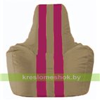 Кресло мешок Спортинг бежевый - лиловый С1.1-78