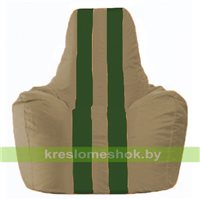 Кресло мешок Спортинг бежевый - тёмно-зелёный С1.1-83