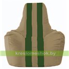 Кресло мешок Спортинг бежевый - тёмно-зелёный С1.1-83