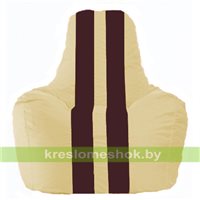 Кресло мешок Спортинг светло-бежевый - бордовый С1.1-150