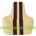Кресло мешок Спортинг светло-бежевый - бордовый С1.1-150