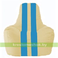 Кресло мешок Спортинг светло-бежевый - голубой С1.1-149