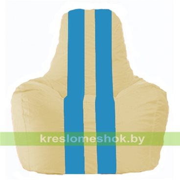 Кресло мешок Спортинг С1.1-149 (основа бежевая, вставка голубая)