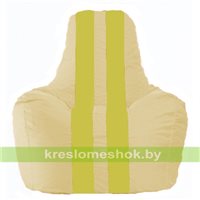 Кресло мешок Спортинг светло-бежевый - жёлтый С1.1-148