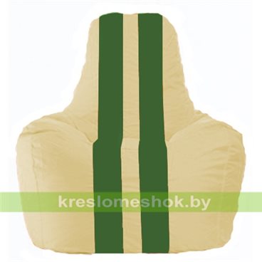 Кресло мешок Спортинг С1.1-147 (основа бежевая, вставка зелёная)