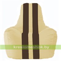 Кресло мешок Спортинг светло-бежевый - коричневый С1.1-146