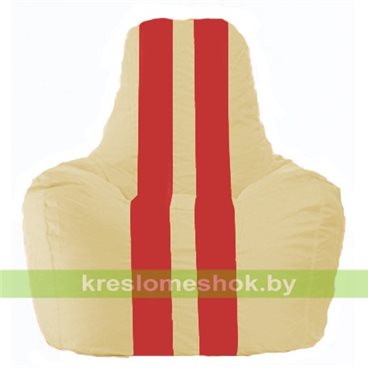 Кресло мешок Спортинг С1.1-145 (основа бежевая, вставка красная)