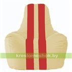 Кресло мешок Спортинг светло-бежевый - красный С1.1-145