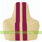 Кресло мешок Спортинг светло-бежевый - лиловый С1.1-131