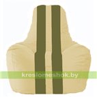 Кресло мешок Спортинг светло-бежевый - оливковый С1.1-144