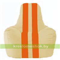 Кресло мешок Спортинг светло-бежевый - оранжевый С1.1-143