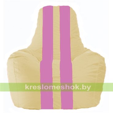 Кресло мешок Спортинг С1.1-142 (основа бежевая, вставка розовая)